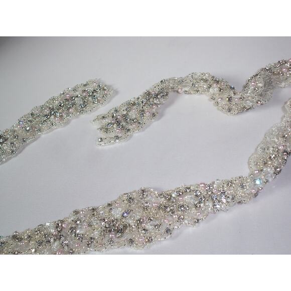 Rhinestone beaded bridal belt sash, bridal wedding sash belt, rhinestone belt - Picture 2 of 6